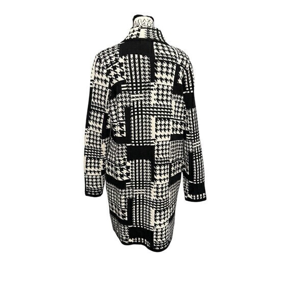 Le Magli Di Sofia Houndstooth Open Cardigan Sweater Large Twee London Paris - Picture 3 of 6